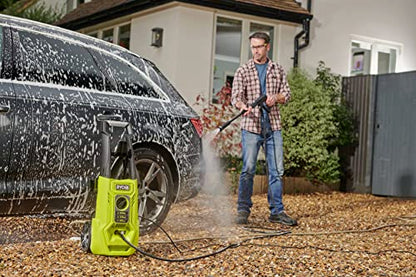 Ryobi RY120PWA, Idropulitrice 1600W 120 bar, Leggera e Compatta, con Maniglia per il Trasporto, Portata Massima di 420 L/h, 1600W