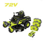 RY72ZTRX137-310 Tondeuse à gazon sans balais à batterie 72 V | Tondeuse à gazon zéro braquage avec 3 batteries 10 Ah fournies | Portée d'action : 12 000 m2