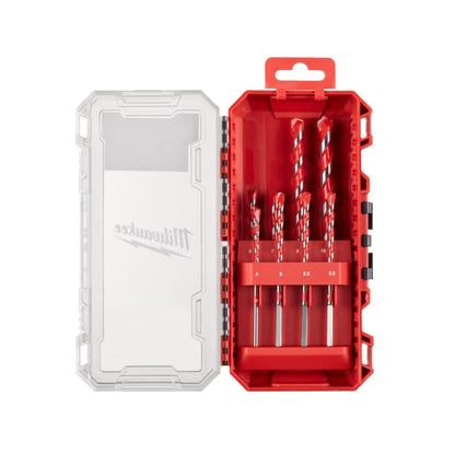 MILWAUKEE Set di 8 Punte per Trapano per Calcestruzzo, Serie Premium | Range Ø4-10mm Con Cassettina Packout