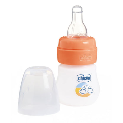 CHICCO Microbiberon Graduato da 60 ml, per Piccole Quantità di Latte o Altri Liquidi, Con Tettarella in Morbido Silicone Inodore e Insapore, Riduce Rigurgiti e Singhiozzi, 60 ml, 0 Mesi+, Arancione