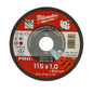 Milwaukee Discos Pro+ Corte Fino 1Mm Scs41/115Mm - Acciaio Inossidabile, Acciaio - Smerigliatrice Angolare - Silver