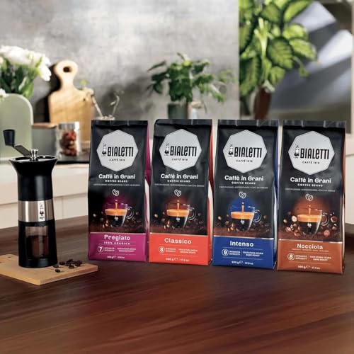 BIALETTI Caffè in Grani, Sacchetti da 1 Kg, Classico Intenso Nocciola Pregiato, Caffè Tostato in Grani per Macchine Automatiche