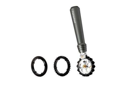 Marcato Pastawheel, Rotella Tagliapasta Powder Grigio, Alluminio Anodizzato, 15x3x3 cm, Taglio Preciso, Design Elegante