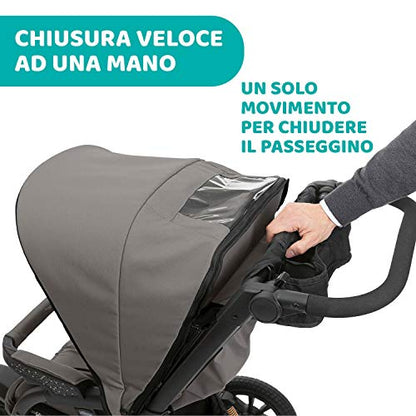 Chicco Trio Activ3 Passeggino Trio 3In1 Sistema Modulare Con Car Kit, Passeggino 3 Ruote, Navicella Neonato E Seggiolino Auto Gruppo 0+, Con Chiusura Pieghevole, Beige, ‎113 x 121.5 x 64 cm, 23.2 Kg