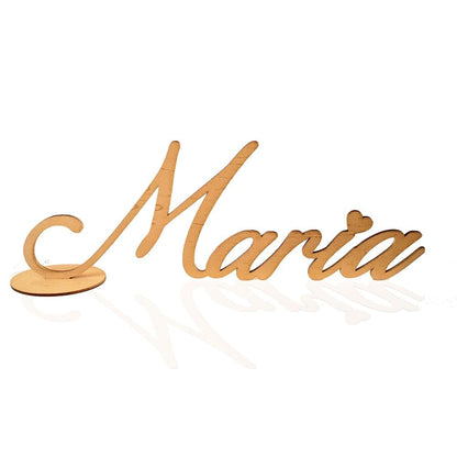 Scritta in Legno Personalizzata | Nome Inciso al Laser 38 cm | Topper per Tavolo Torta, Gadget o Decorazione, Spessore 6mm