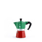 Bialetti Caffettiera Moka Express Tricolore, 3 Tazze, Manico anti scottatura, Non adatta a induzione, 3 (130 ml), Alluminio