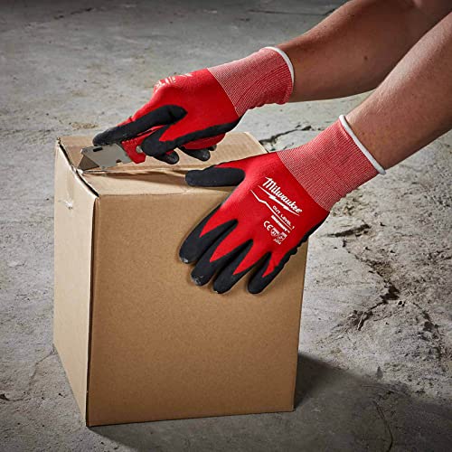 Milwaukee Guanti Resistenti Taglia L Livello 1-4932471417, Nitrile e Nylon, Rosso