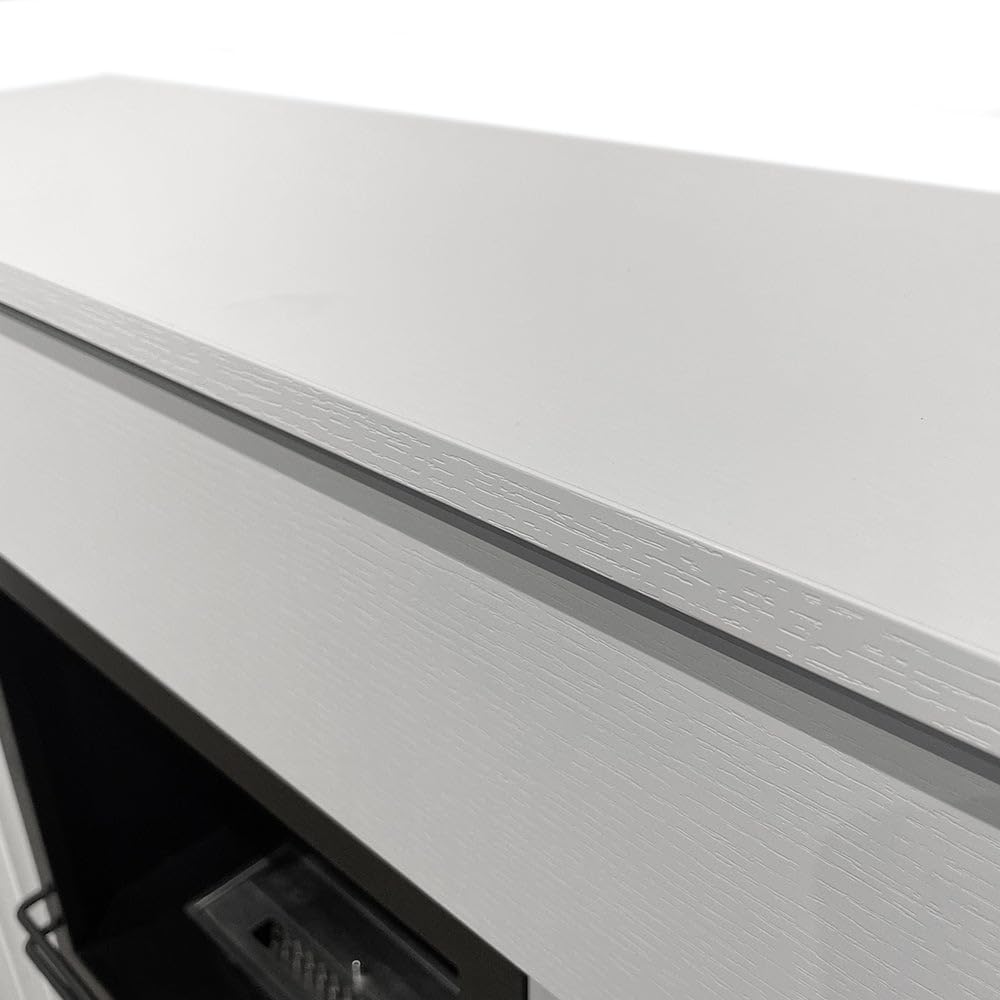 Camino elettrico caminetto da terra BELLINI in legno Bianco Made in Italy L96 x P35 x H96