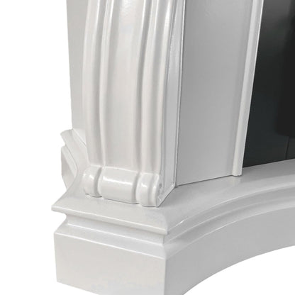 Camino elettrico caminetto da terra PARIGI in legno Bianco L123xP39xH100