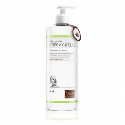 Fiocchi di Riso Detergente Corpo e Capelli Talco, 750ml, Formula Delicata, per Neonati, Rispetta Cute e Cuoio Capelluto Sensibili
