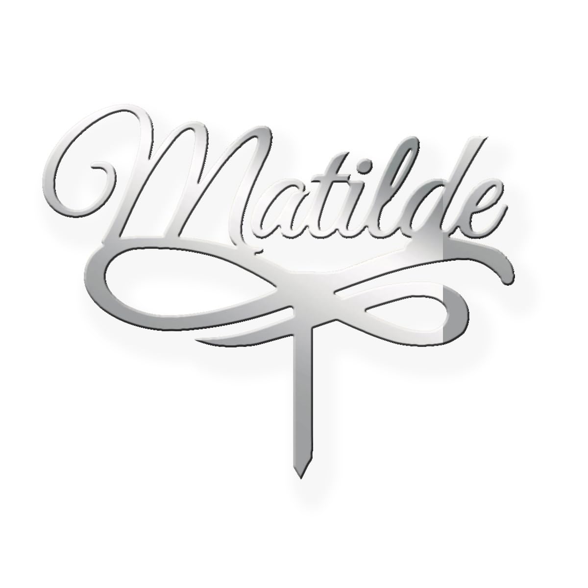 Cake Topper Nome per Torta | Targhetta Decorativa per Torte Personalizzabile in Plexiglass Specchiato, 14 cm di Larghezza