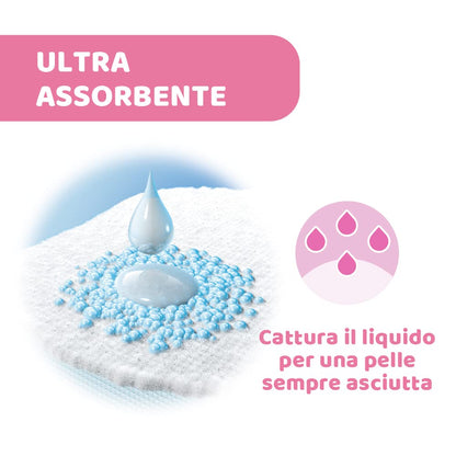 Chicco Coppette Assorbilatte con Antibatterico, Igieniche e Super Assorbenti, Dischetti Usa e Getta per Allattamento, Invisibili sotto i Vestiti, Con Striscia Adesiva, 60 Coppette, Bianco