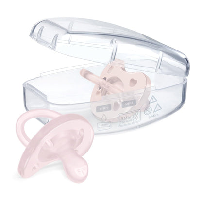 Chicco PhysioForma Ciuccio in Silicone 2-6 Mesi, 2 Pezzi, Set Gommottini 2-6 Mesi, Supportano la Respirazione Fisiologica e Favoriscono il Corretto Sviluppo della Bocca, Rosa