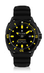 Generico FU245 Orologio da Polso Fumagazzi - Pagherai Giallo, ø 46 mm, Cinturino in Silicone, Movimento Automatico, Water Resistant 1000 m