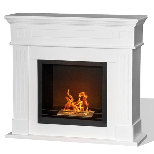 Divina Fire Camino biocamino a bioetanolo Legno Bianco arredo Design Riscaldamento Cambridge