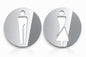 Cartello WC Pittogramma Uomo Donna Cerchio Design Moderno, Forma Circolare, Uomo e Donna, Stile Moderno, Segnaletica Bagno, Finitura Lucida, Autoadesivi
