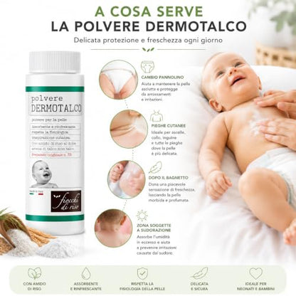 Chicco Fiocchi di Riso Polvere Dermotalco con Amido di Riso 75g