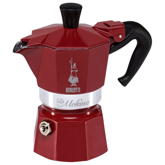 BIALETTI | LA Mokina Red 'VIAGGIO IN MAROCCO' Mini Moka da Mezza Tazza dal Colore Rosso Vivo.