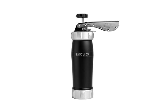Marcato Sparabiscotti, Siringa per Dolci, Macchina per Biscotti fatti in casa, Accessorio da Pasticceria, in Alluminio Anodizzato, Grandezza Biscotto Regolabile, 20 Trafile Incluse. Colore: Nero