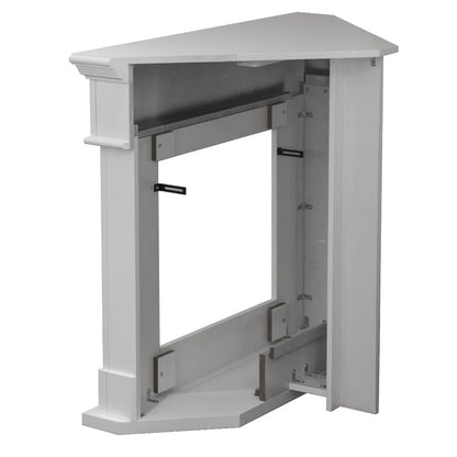 Camino elettrico caminetto da terra ad angolo FORD Bianco L110 x P63 x H102