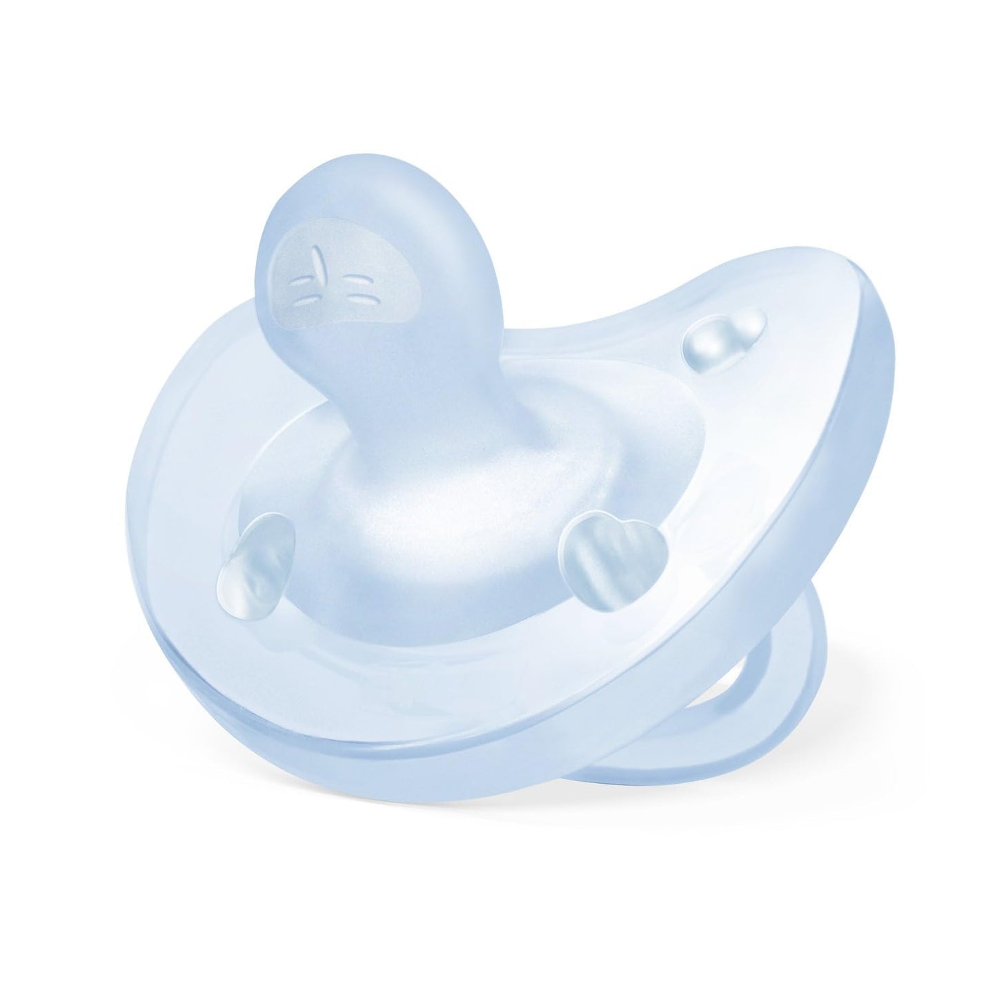 Chicco PhysioForma Ciuccio in Silicone 2-6 Mesi, 2 Pezzi, Set Gommottini 2-6 Mesi, Supportano la Respirazione Fisiologica e Favoriscono il Corretto Sviluppo della Bocca, Azzurro