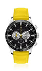 Generico FU224 Orologio da Polso Fumagazzi -Velocs Lemon, ø 45 mm, Cinturino in Vera Pelle con Cuciture, Movimento Cronografo, Water Resistant 5 atm