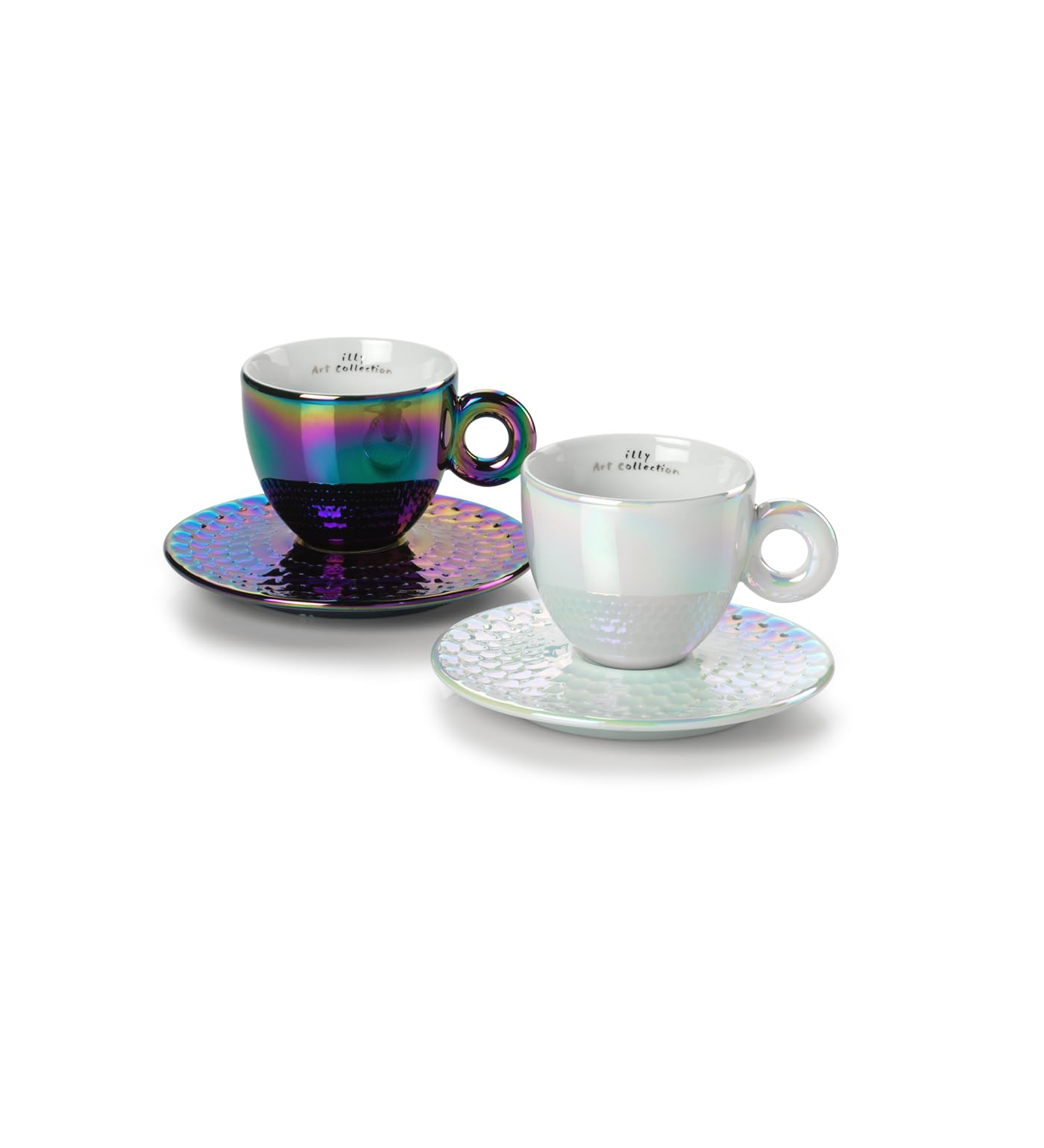 illy 25569 | 2 tazze da Cappuccino Art Collection John Armleder | Set di Due Tazze + Due Piattini Numerati e Firmati