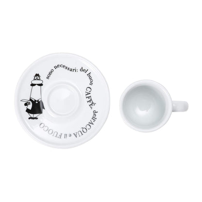 Bialetti Set 4 Tazzine Moka 'Carosello' Tazze da Caffè, Porcellana , Bianco