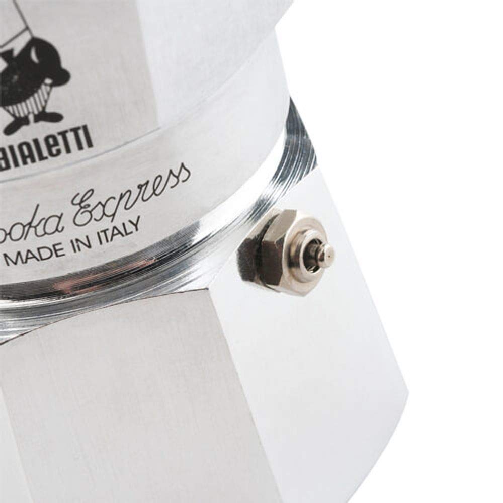 Bialetti Caffettiera Moka Express 18 Tazze, Manico anti scottatura, Non adatta a induzione, 18 Tazze (800 ml), Alluminio
