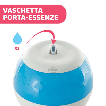 Chicco Humi Fresh Umidificatore Ambiente a Ultrasuoni per Bambini, Vapore Freddo Anti-scottatura e Silenzioso per Notti Serene, con Contenitore per Essenze, Spegnimento Automatico, Autonomia 8 Ore