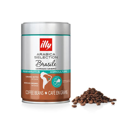 ILLY 6 Barattoli di Caffè in Grani da 250 Grammi Arabica Selection Brasile Cerrado Mineiro Certificato Regenagri