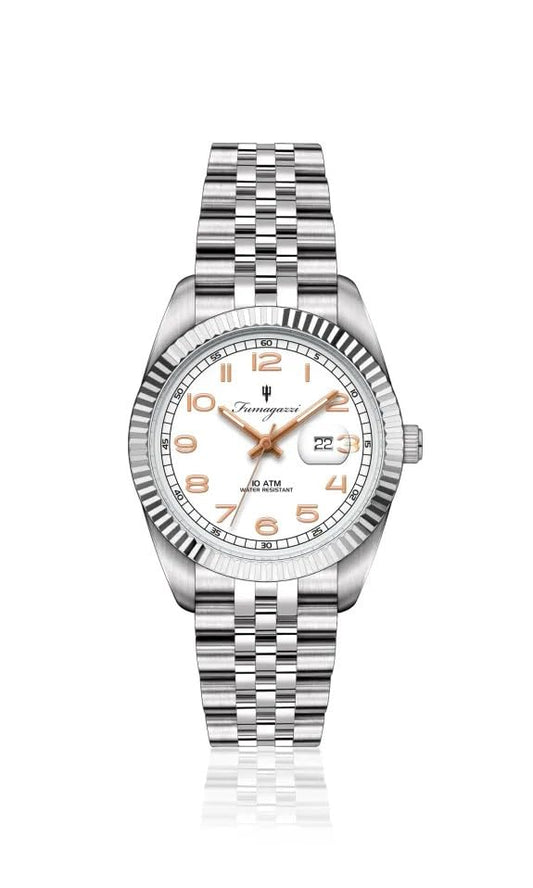 Generico FU016 Orologio da Polso Fumagazzi - Biancatopa, ø 31 mm, Cinturino Acciaio Solido Lucido, Movimento al Quarzo, Water Resistant 10 atm