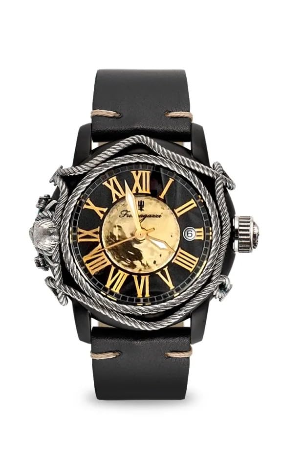 Generico FU195 Orologio da Polso Fumagazzi - Pendaglio da Forca, ø 43 mm, Cinturino Artigianale in Vera Pelle, Movimento Automatico, Water Resistant