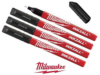 Milwaukee MHT48223164 - Penna a punta ultra fine, confezione da 4, colore: Nero