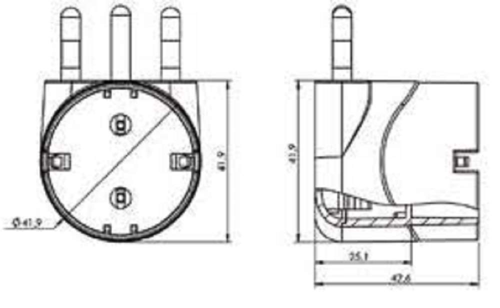 ROSI RS78029 Unika Adattatore Schuko Bianco | 90° Salvaspazio Spina 16A 2P+T S17