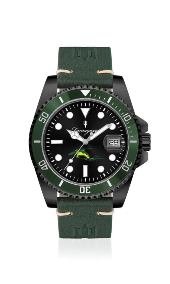 Generico FU101 Orologio da Polso Fumagazzi - El K aimano Negro, ø 40 mm, Cinturino in Vera Pella, Movimento Meccanico Automatico, Water Resistant 10 atm