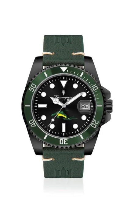 Generico FU101 Orologio da Polso Fumagazzi - El K aimano Negro, ø 40 mm, Cinturino in Vera Pella, Movimento Meccanico Automatico, Water Resistant 10 atm