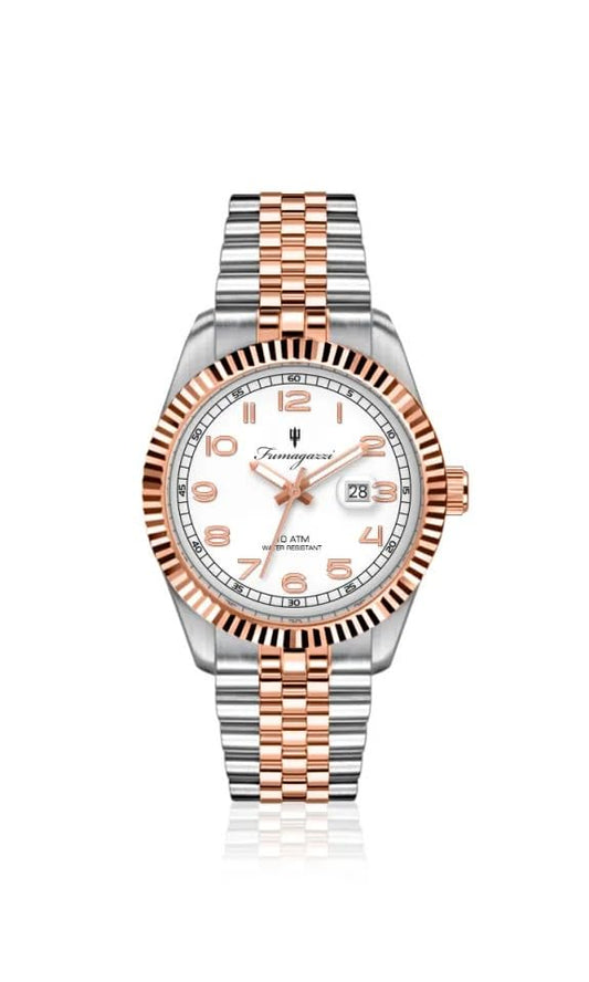 Generico FU035 Orologio da Polso Fumagazzi - RosaTopa, ø 31 mm, Cinturino Acciaio Solido Lucido, Movimento Automatico, Water Resistant 10 atm