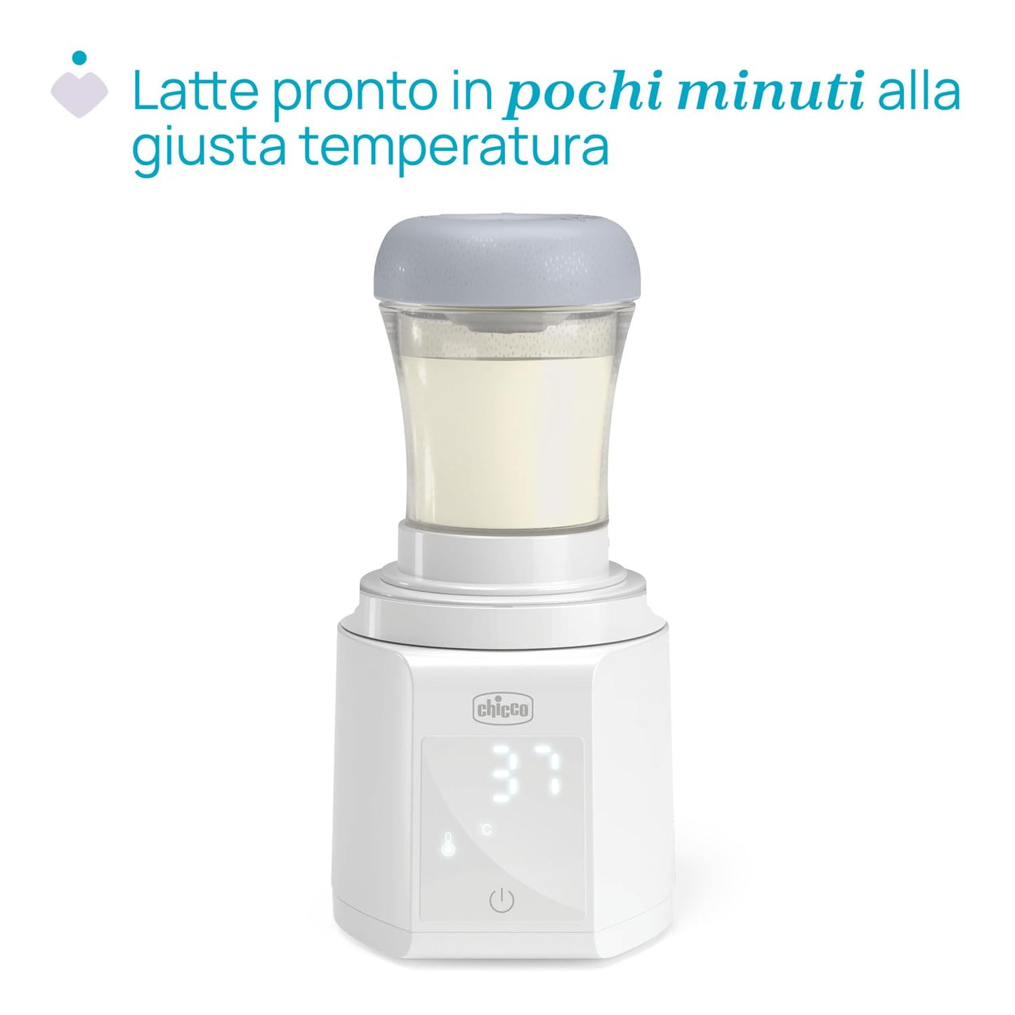 Chicco Scaldabiberon Portatile Multifunzione con Sterilizzatore, Autosterilizzante, Riscaldamento Rapido Latte e Sterilizzazione Ciucci, Batteria USB-C, 7 Adattatori Inclusi, Chicco e Altri,Senza Fili