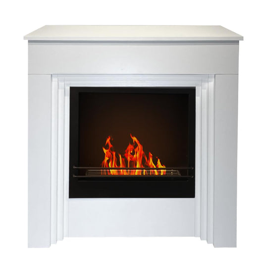 Divina Fire Camino a bioetanolo da Terra Bellini in Legno Bianco Made in Italy L96 x P35 x H96