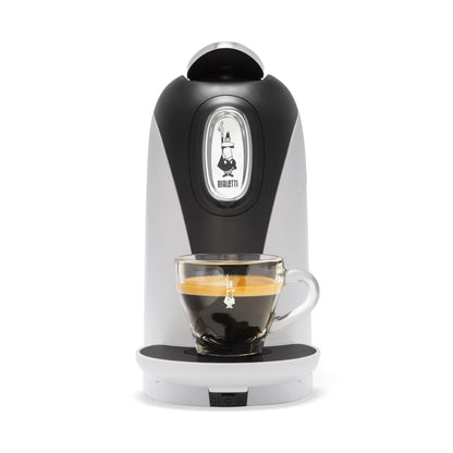 Bialetti Mignon, Macchina Caffè Espresso Incluse 32 Capsule, Funziona esclusivamente con Capsule Bialetti, Bianco
