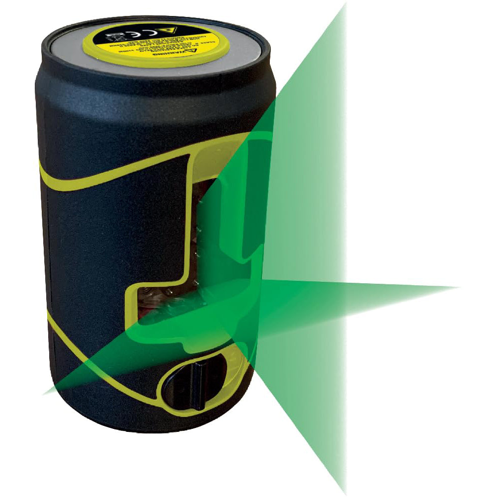 METRICA 61432 Niveau laser vert croix flash, portée 30 m, magnétique rechargeable