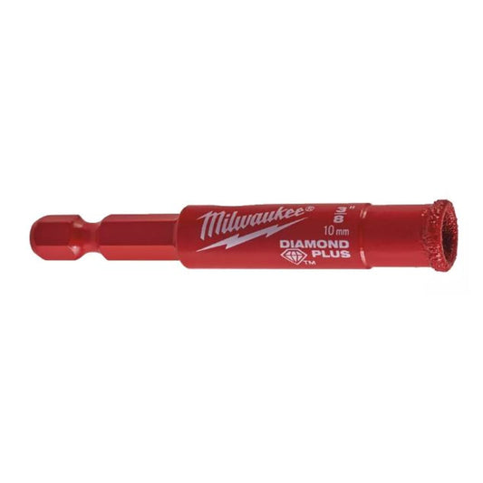 Milwaukee Punta Diamantata Plus Secco o Bagnato t 10mm 1/4 "Hex. Attacco Esagonale