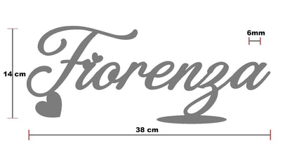 Scritta in Legno Personalizzata | Nome Inciso al Laser 38 cm | Topper per Tavolo Torta, Gadget o Decorazione, Spessore 6mm