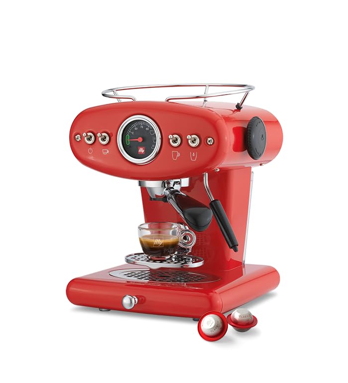 ILLY 60611 X1 Macchina Caffè a Capsule X-CAPS , Colore Rosso | Nuovo sistema iperinfusione, Disegnata da Luca Trazzi