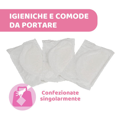 Chicco Coppette Assorbilatte con Antibatterico, Igieniche e Super Assorbenti, Dischetti Usa e Getta per Allattamento, Invisibili sotto i Vestiti, Con Striscia Adesiva, 60 Coppette, Bianco