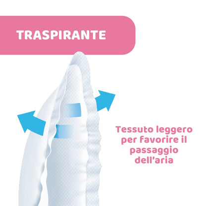 Chicco Coppette Assorbilatte con Antibatterico, Igieniche e Super Assorbenti, Dischetti Usa e Getta per Allattamento, Invisibili sotto i Vestiti, Con Striscia Adesiva, 60 Coppette, Bianco