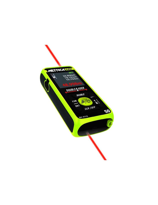 Misuratore Laser Metrica Double 50 61112 Portata Max 50 Metri