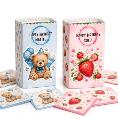 Carpe Diem Shop Succhi di Frutta Personalizzati per Compleanno, Feste a Tema, Eventi per Bambini, Stile Acquerello, Coordinati Festa, Chiudifesta, Gadget