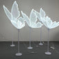 Farfalla Luminosa Decorativa, 80cm, Struttura in Metallo con LED, Base Rotonda Regolabile, per Matrimoni, Eventi ed Allestimenti (Luce Fredda)
